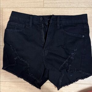 Kendall & Kylie Black Distressed Jean Shorts